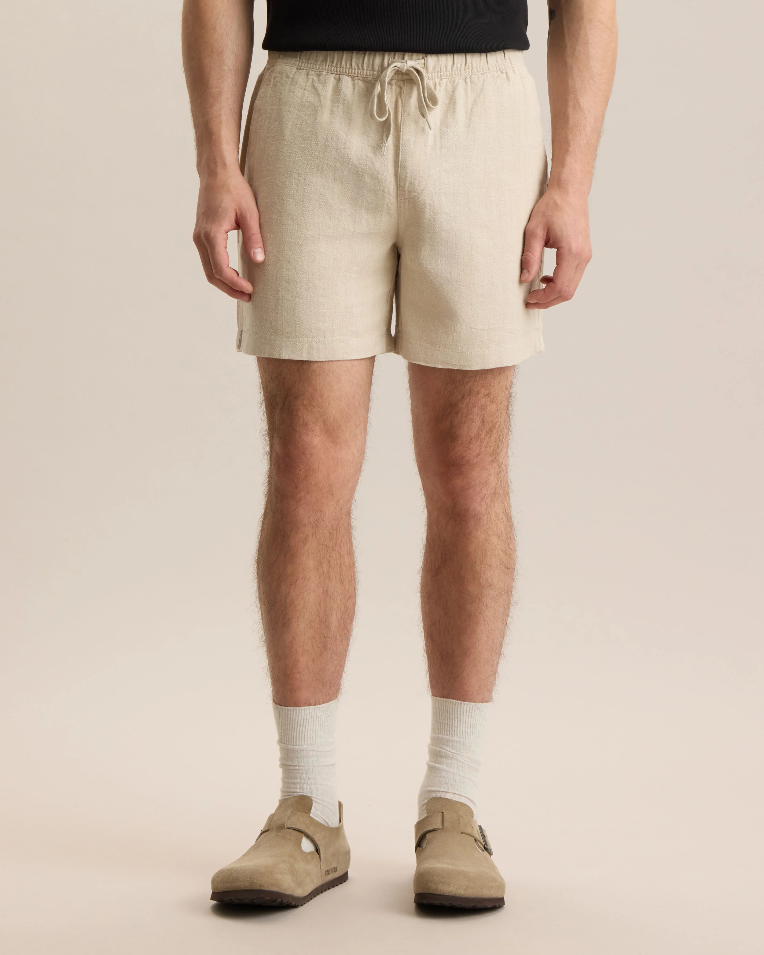 HEMP HERRINGBONE SHORT
